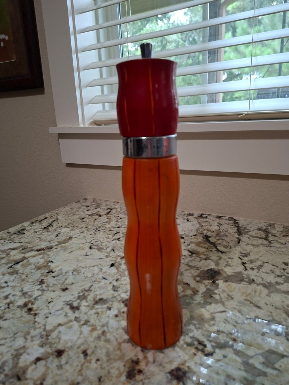 Vintage 2012 Robert Wilhelm Signed Studio Art Wood Pepper Mill Grinder